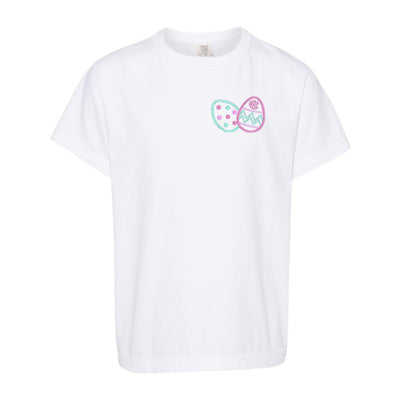 Kids Monogrammed Easter Eggs Comfort Colors T-Shirt - United Monograms