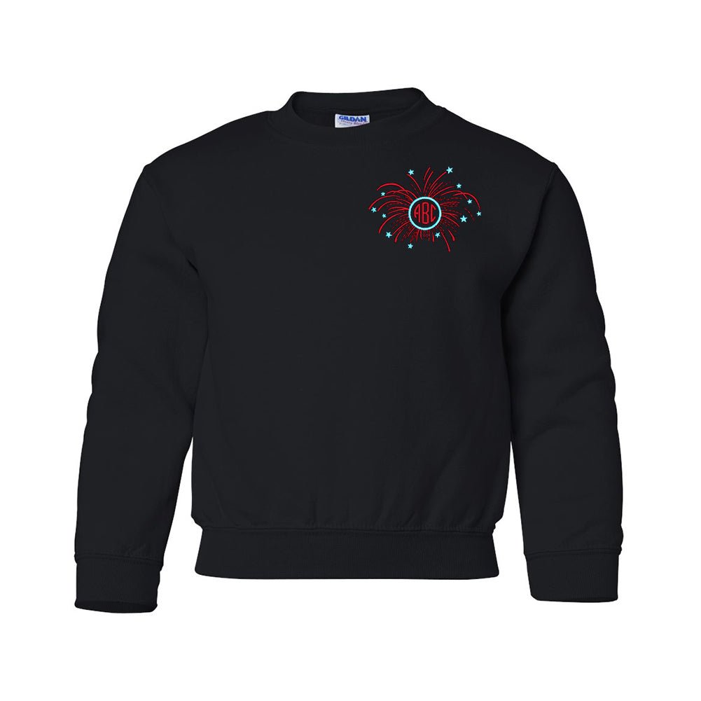 Kids Monogrammed Fireworks Crewneck Sweatshirt - United Monograms