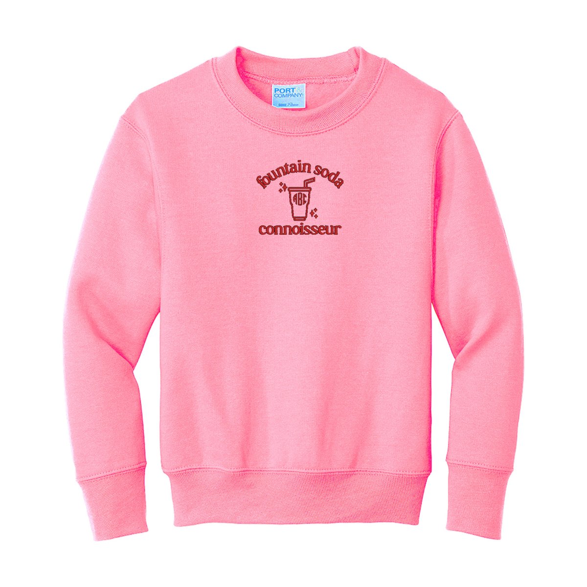 Kids Monogrammed 'Fountain Soda Connoisseur' Crewneck Sweatshirt - United Monograms