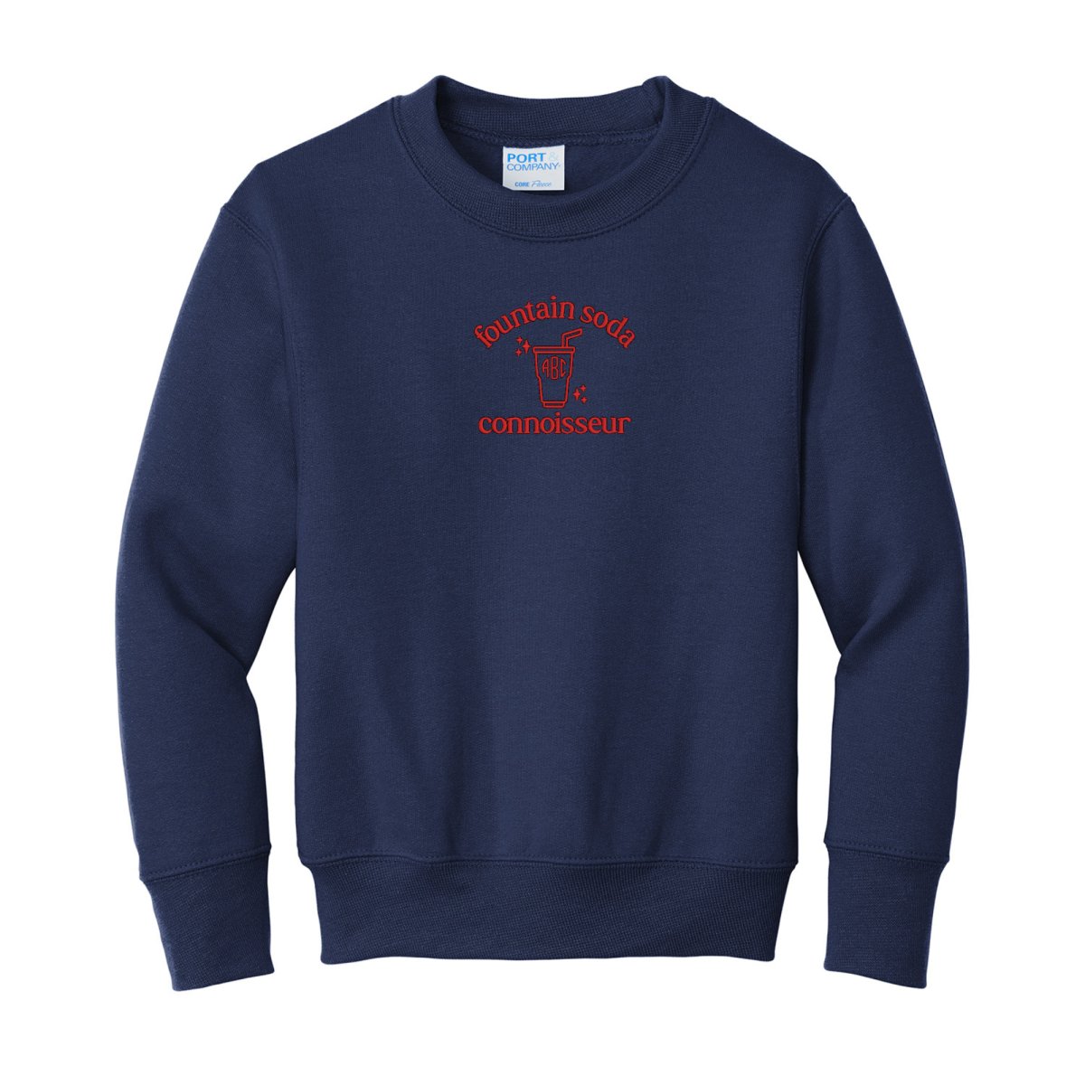 Kids Monogrammed 'Fountain Soda Connoisseur' Crewneck Sweatshirt - United Monograms