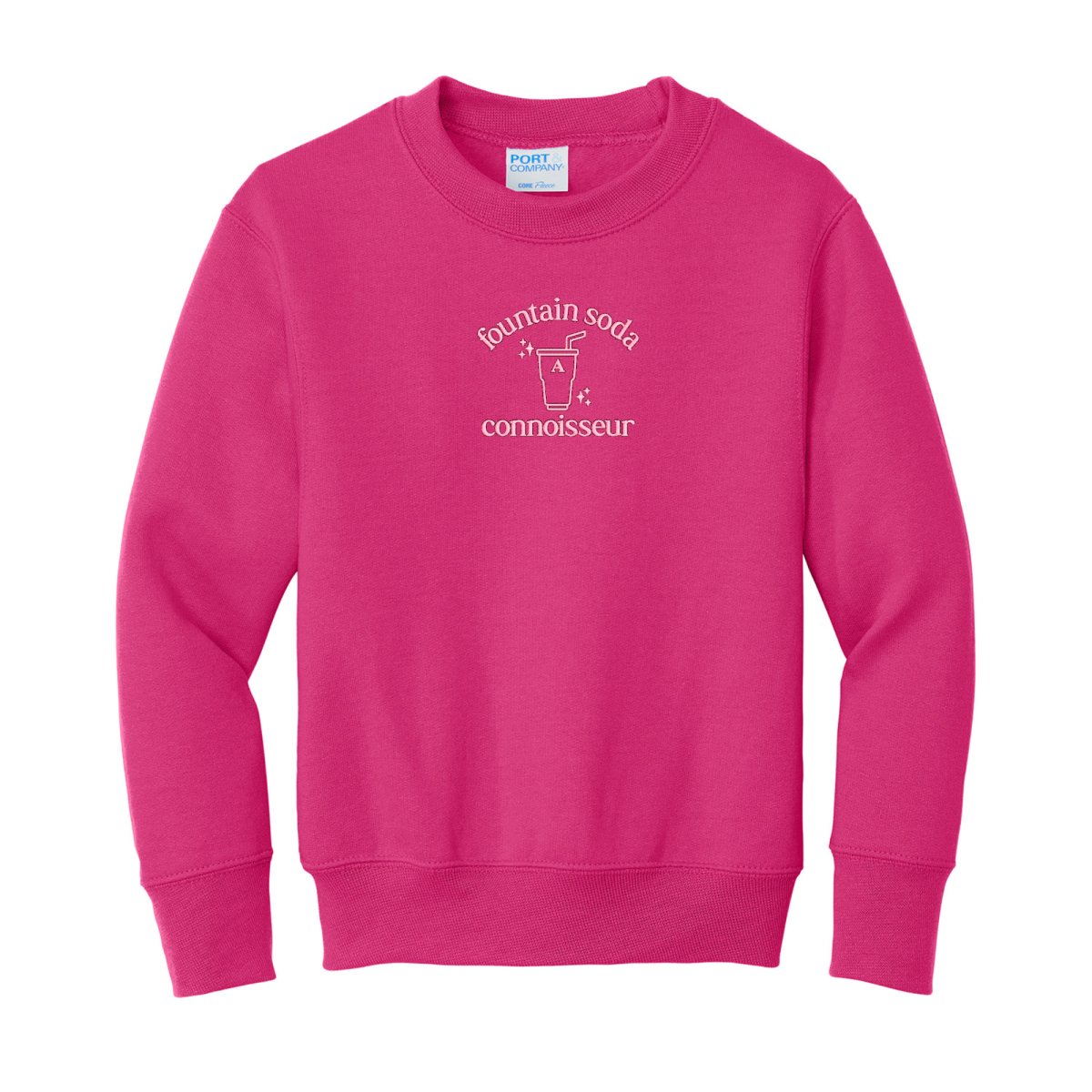 Kids Monogrammed 'Fountain Soda Connoisseur' Crewneck Sweatshirt - United Monograms