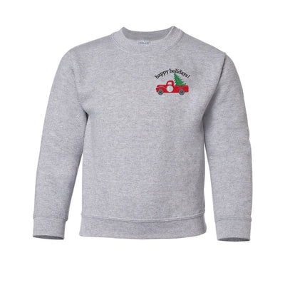 Kids Monogrammed 'Holiday Truck' Crewneck Sweatshirt - United Monograms