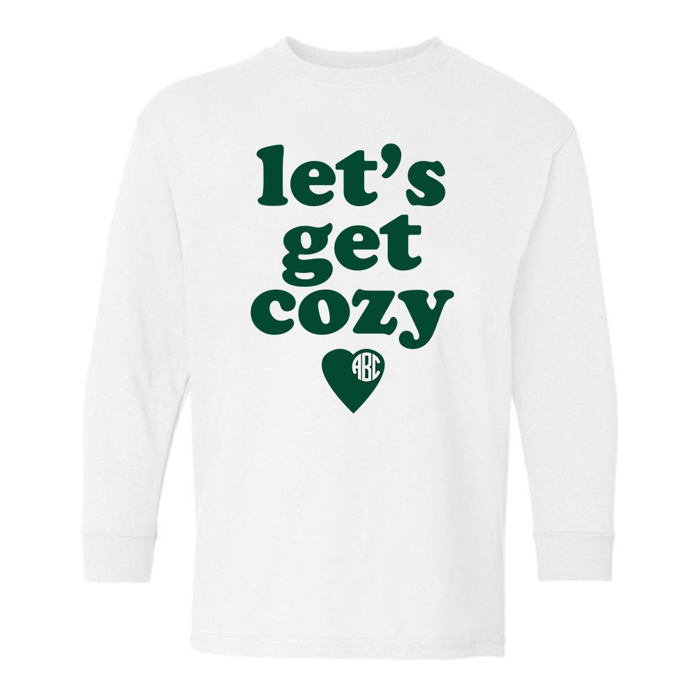 Kids Monogrammed 'Let's Get Cozy' Long Sleeve T-Shirt - United Monograms