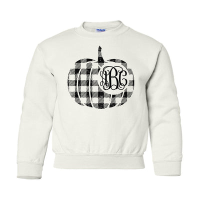 Kids Monogrammed 'Plaid Pumpkin' Crewneck Sweatshirt - United Monograms