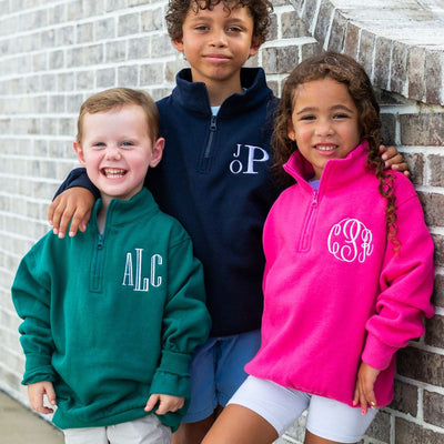 Kids Monogrammed Quarter Zip Sweatshirt - United Monograms