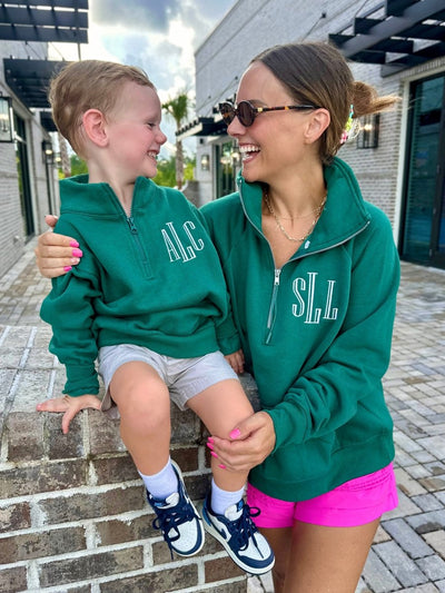 Kids Monogrammed Quarter Zip Sweatshirt - United Monograms