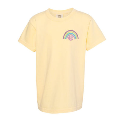 Kids Monogrammed Rainbow Comfort Colors T-Shirt - United Monograms