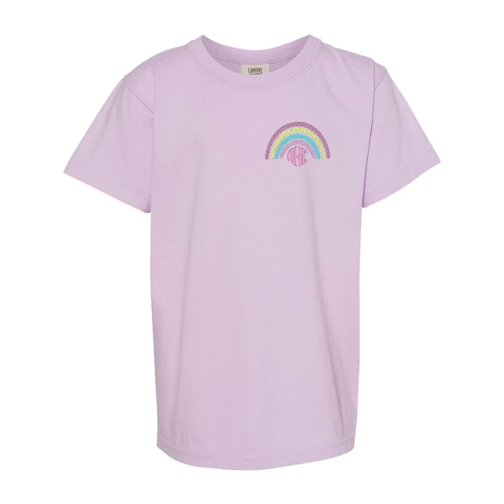 Kids Monogrammed Rainbow Comfort Colors T-Shirt - United Monograms
