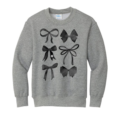 Kids Monogrammed 'Watercolor Bows' Crewneck Sweatshirt - United Monograms