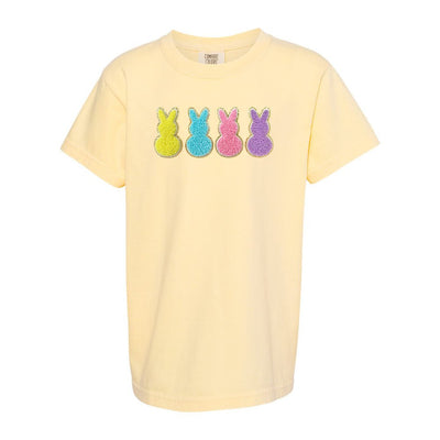 Kids Peeps Letter Patch Comfort Colors T-Shirt - United Monograms