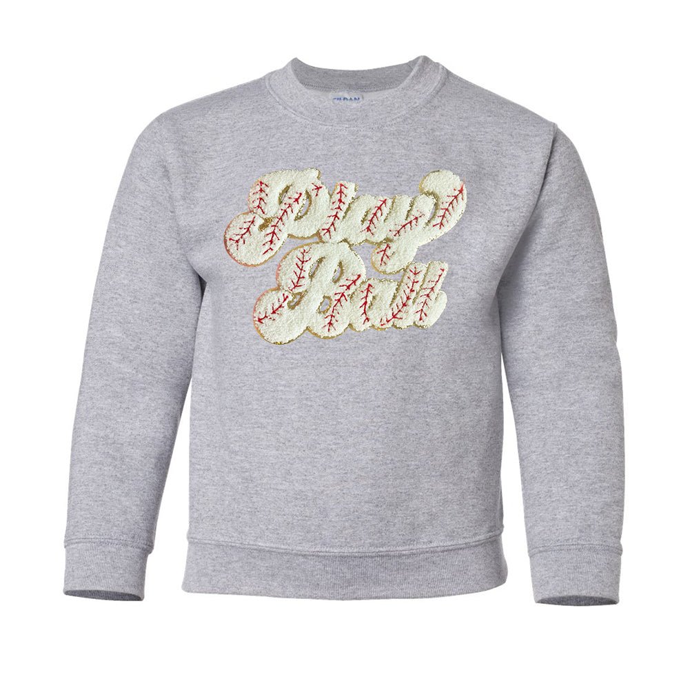Kids Play Ball Letter Patch Crewneck Sweatshirt - United Monograms