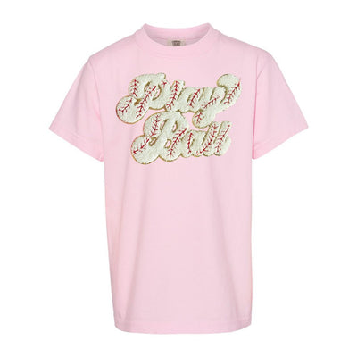 Kids Play Ball Letter Patch T-Shirt - United Monograms