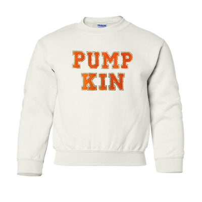 Kids Pumpkin Letter Patch Crewneck Sweatshirt - United Monograms