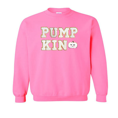 Kids Pumpkin Letter Patch Crewneck Sweatshirt - United Monograms