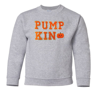 Kids Pumpkin Letter Patch Crewneck Sweatshirt - United Monograms