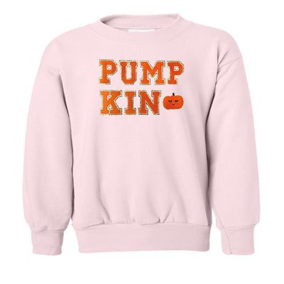 Kids Pumpkin Letter Patch Crewneck Sweatshirt - United Monograms