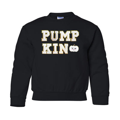 Kids Pumpkin Letter Patch Crewneck Sweatshirt - United Monograms