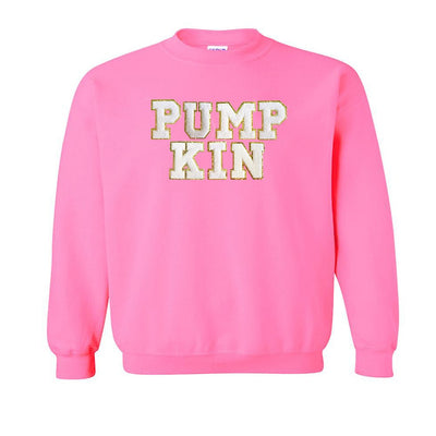 Kids Pumpkin Letter Patch Crewneck Sweatshirt - United Monograms
