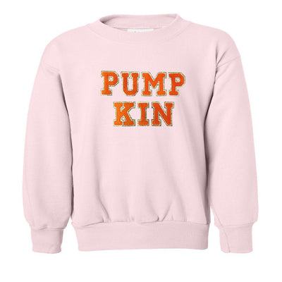 Kids Pumpkin Letter Patch Crewneck Sweatshirt - United Monograms