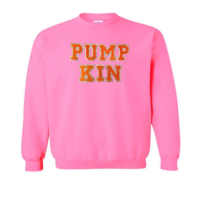 Kids Pumpkin Letter Patch Crewneck Sweatshirt - United Monograms