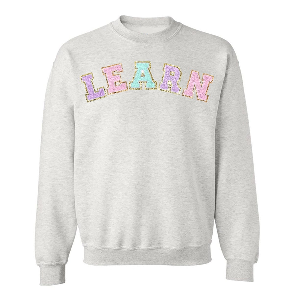Learn Letter Patch Crewneck Sweatshirt - United Monograms