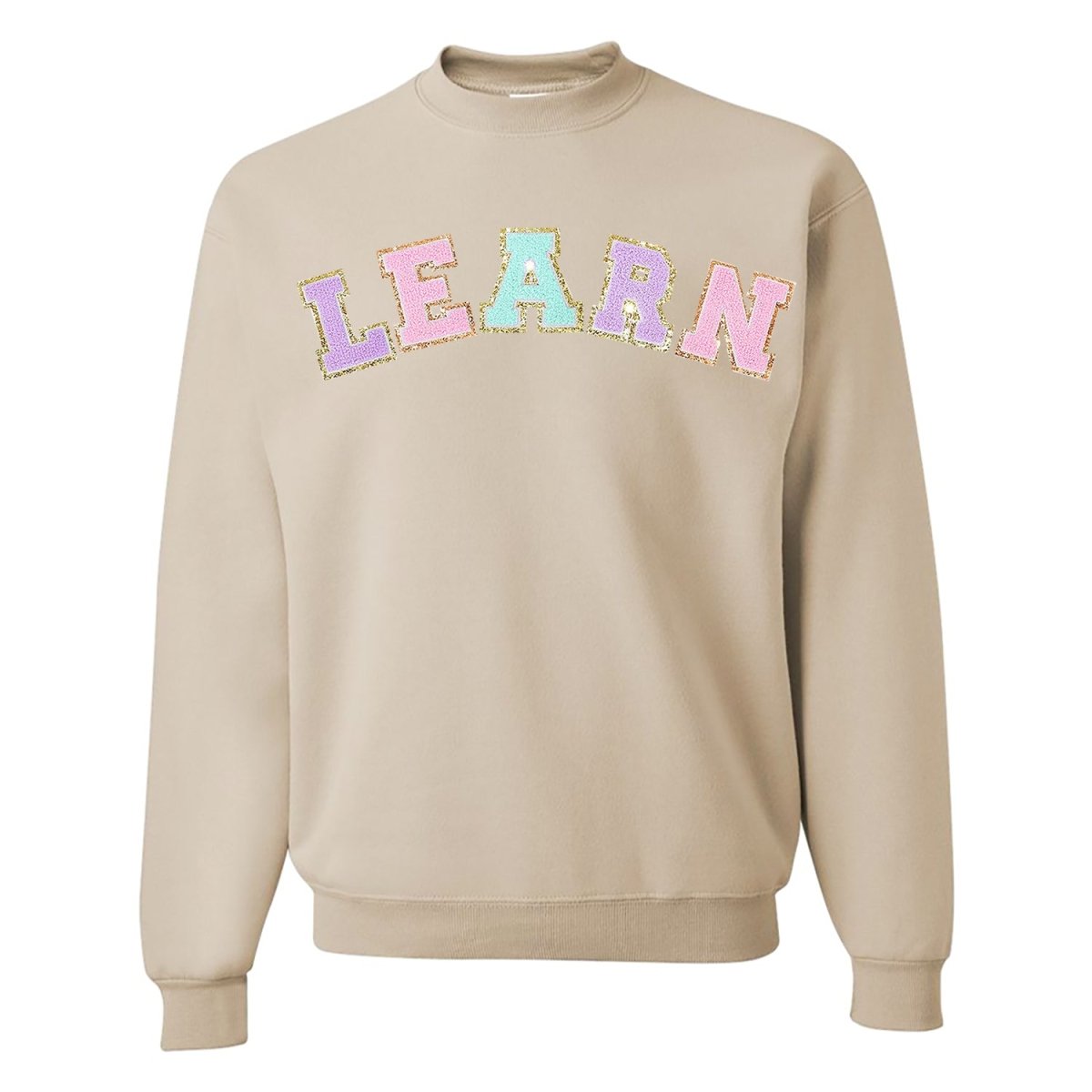 Learn Letter Patch Crewneck Sweatshirt - United Monograms