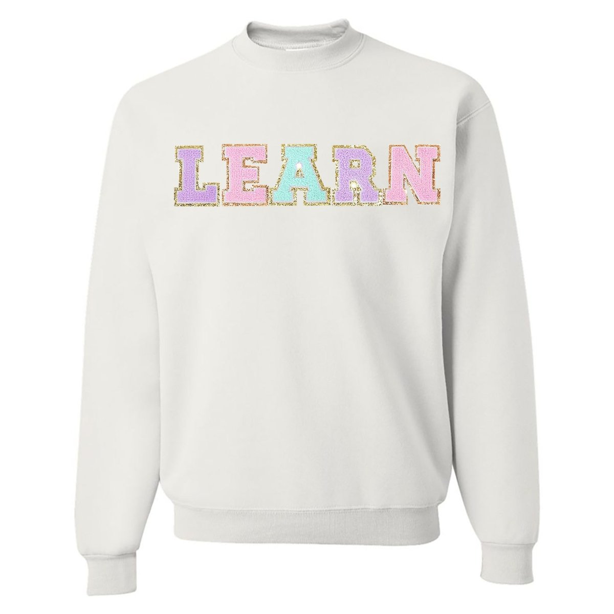 Learn Letter Patch Crewneck Sweatshirt - United Monograms