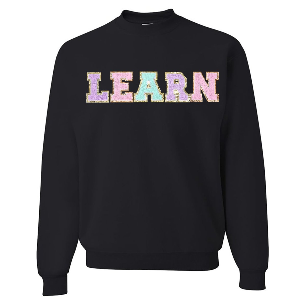 Learn Letter Patch Crewneck Sweatshirt - United Monograms