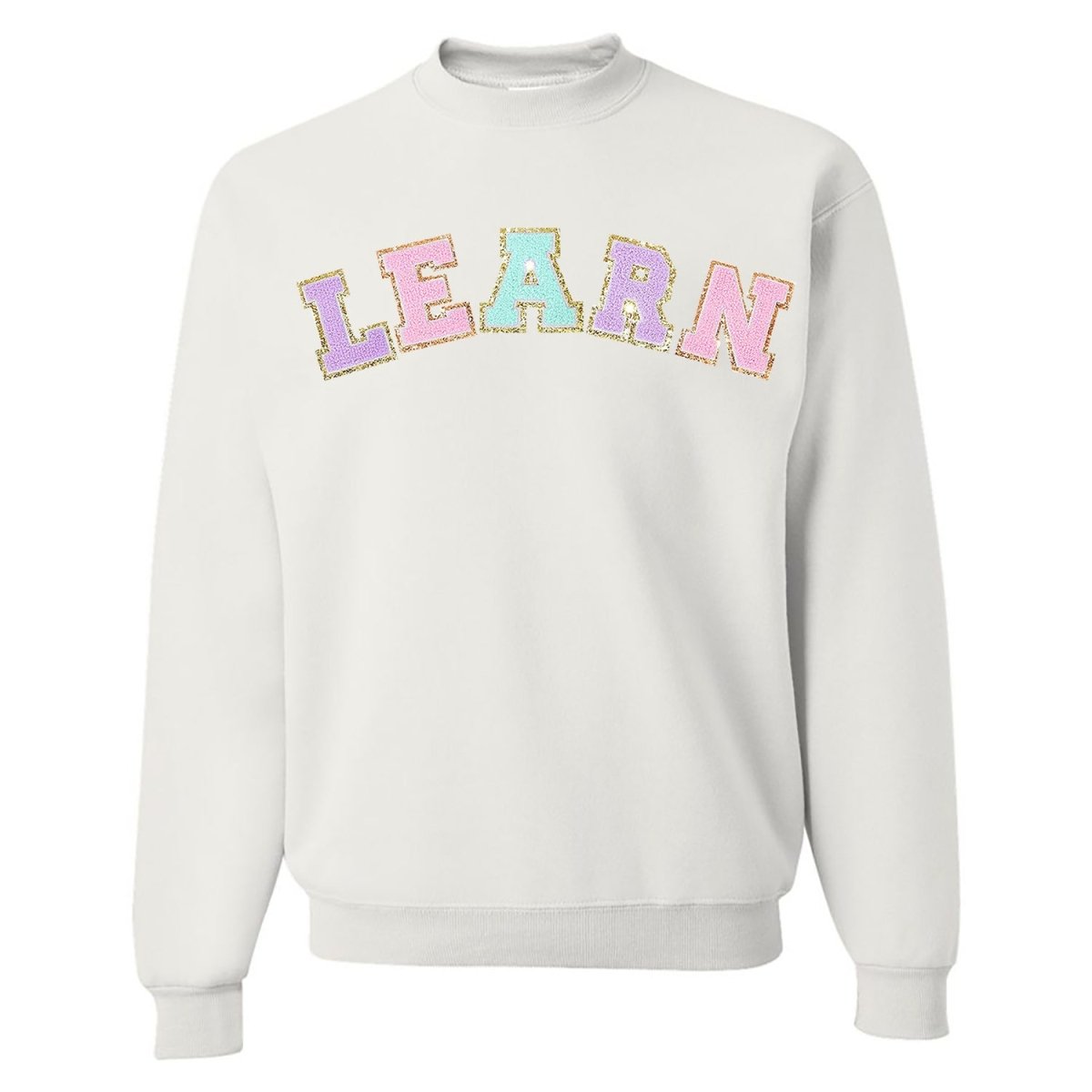 Learn Letter Patch Crewneck Sweatshirt - United Monograms