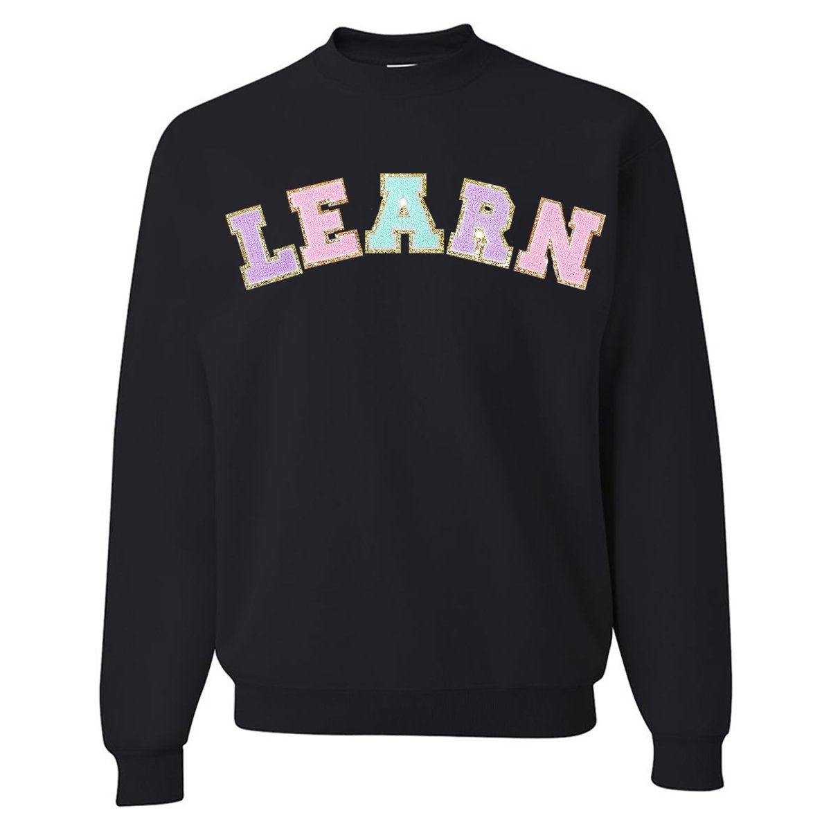 Learn Letter Patch Crewneck Sweatshirt - United Monograms