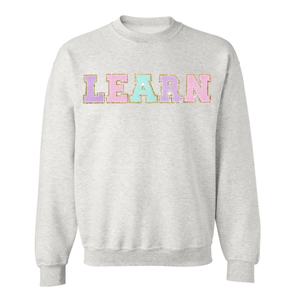 Learn Letter Patch Crewneck Sweatshirt - United Monograms