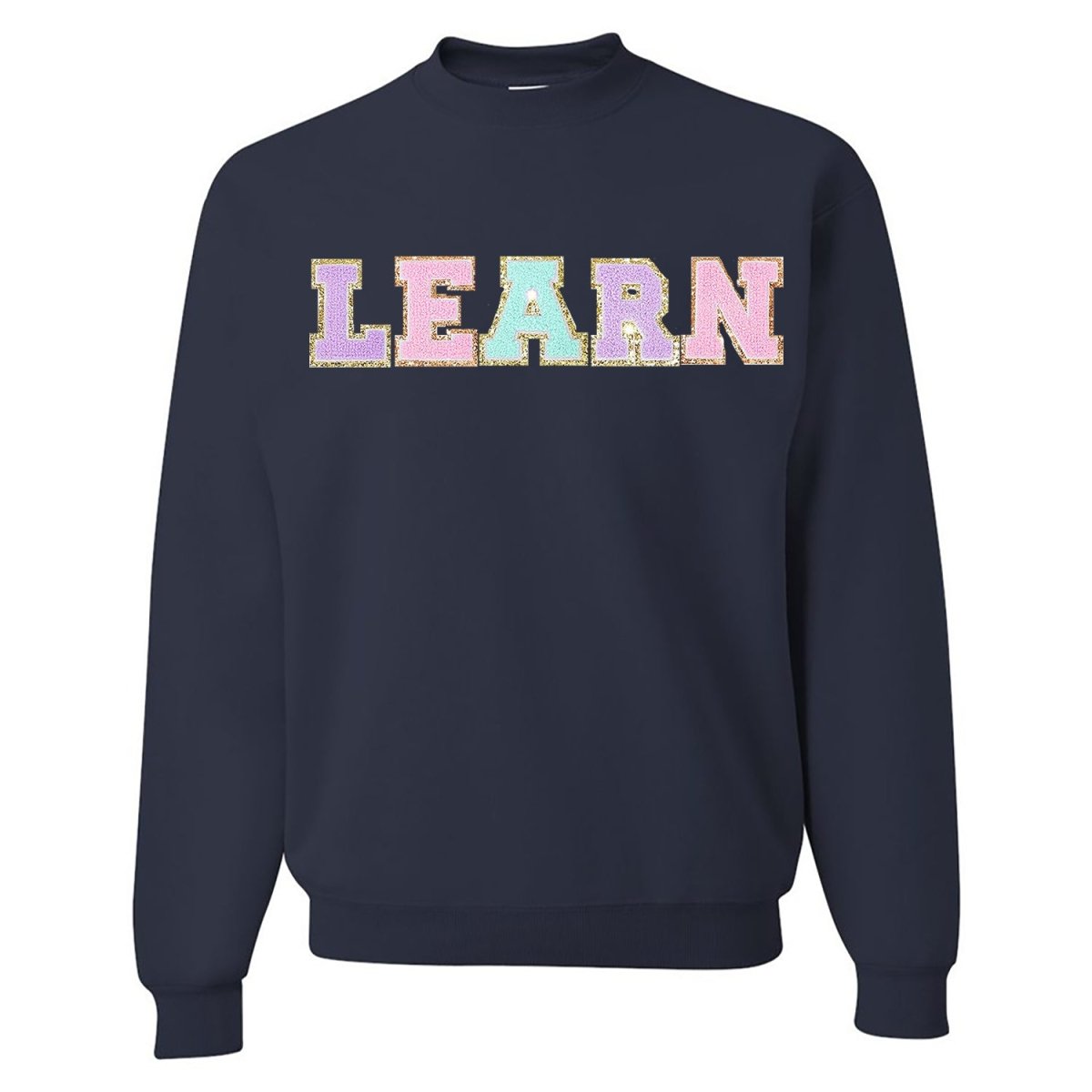 Learn Letter Patch Crewneck Sweatshirt - United Monograms