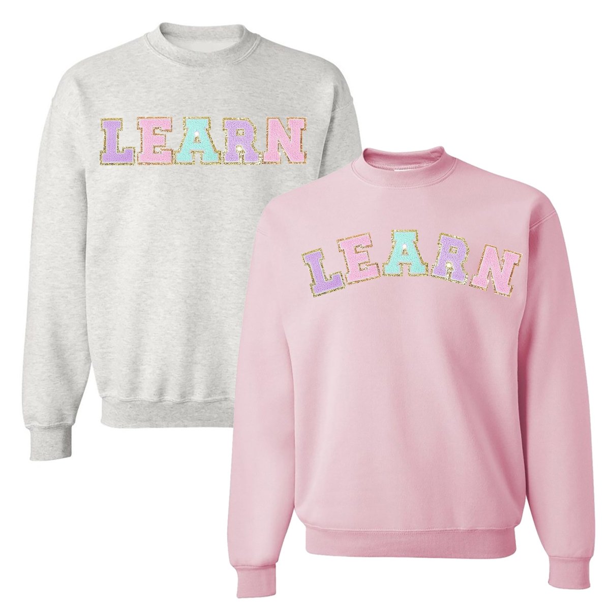 Learn Letter Patch Crewneck Sweatshirt - United Monograms