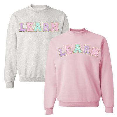 Learn Letter Patch Crewneck Sweatshirt - United Monograms