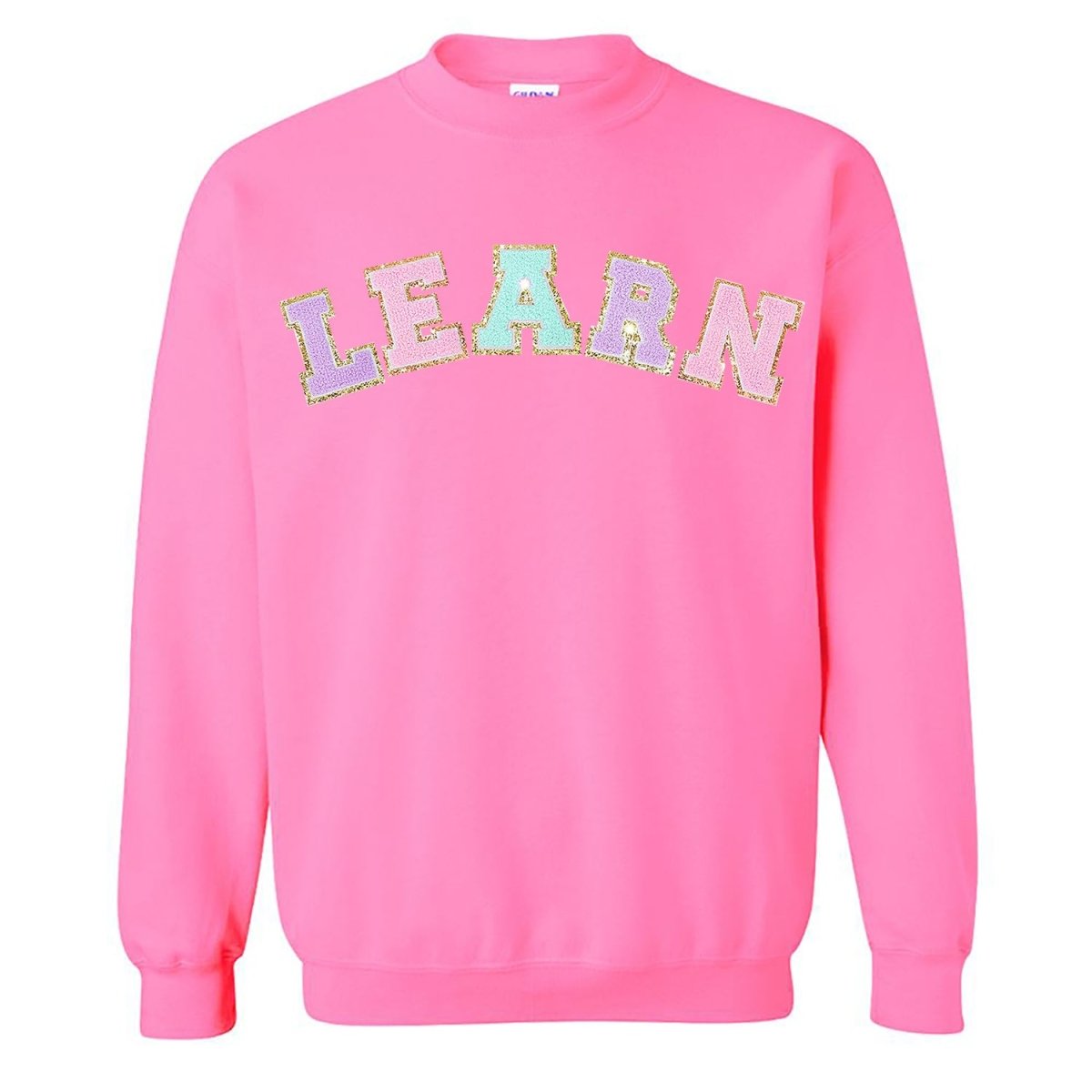 Learn Letter Patch Crewneck Sweatshirt - United Monograms