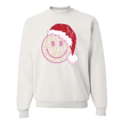 'Leopard Smiley Santa' Crewneck Sweatshirt - United Monograms