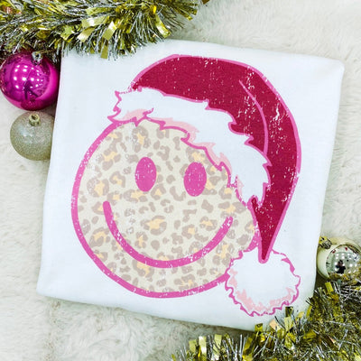'Leopard Smiley Santa' Crewneck Sweatshirt - United Monograms