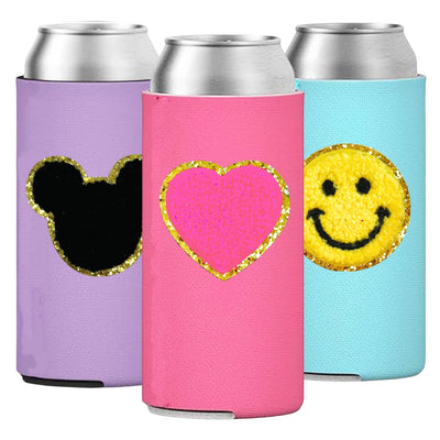 Letter Patch Icon Slim Can Koozie - United Monograms