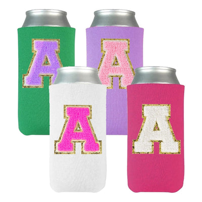 Letter Patch Slim Can Koozie - United Monograms
