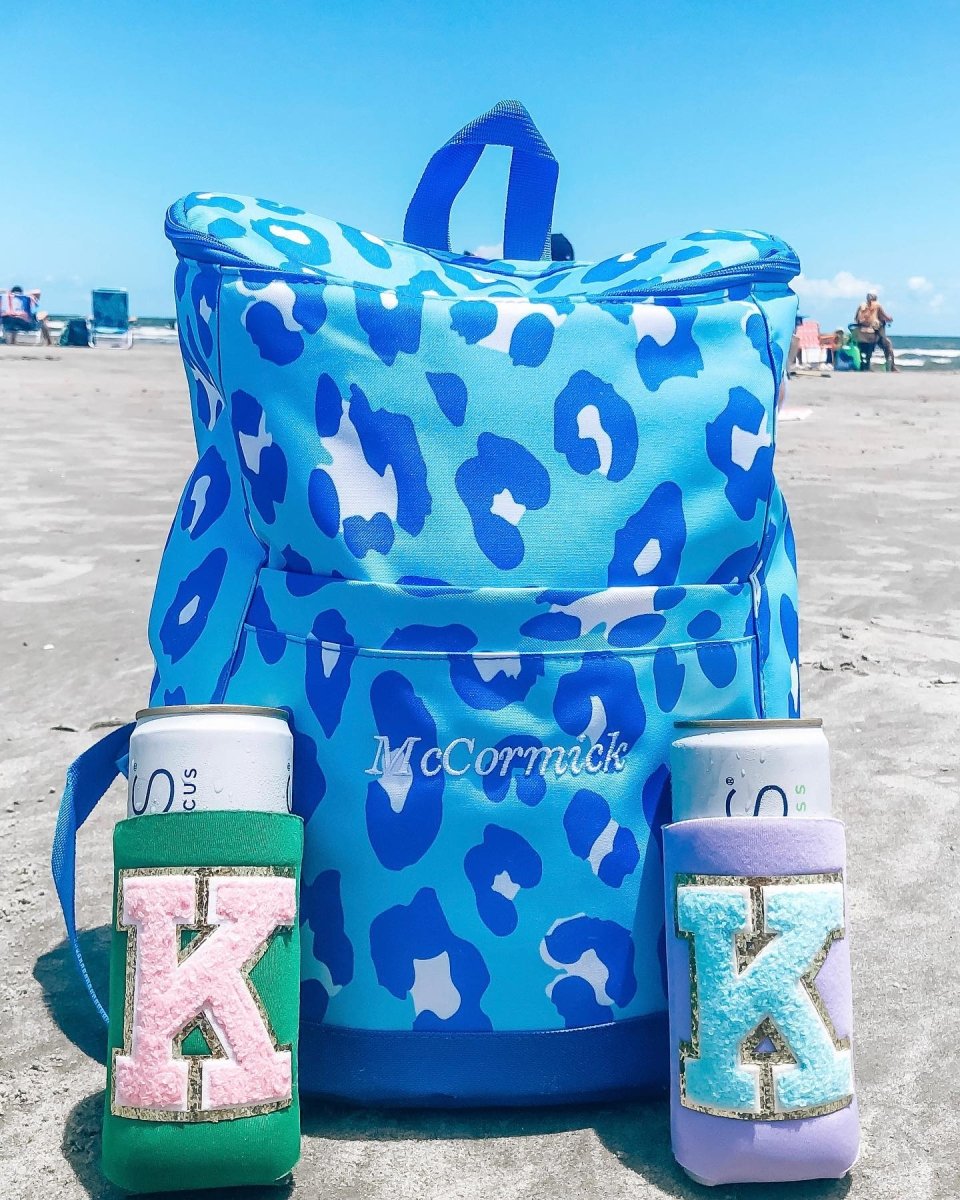Letter Patch Slim Can Koozie - United Monograms