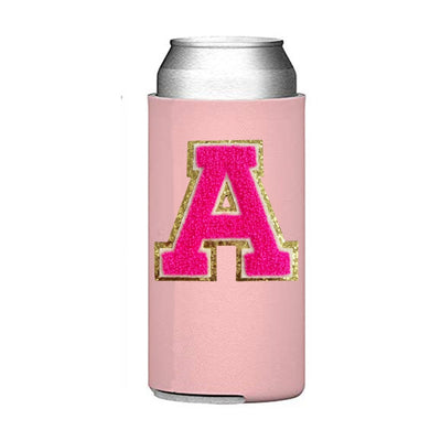 Letter Patch Slim Can Koozie - United Monograms