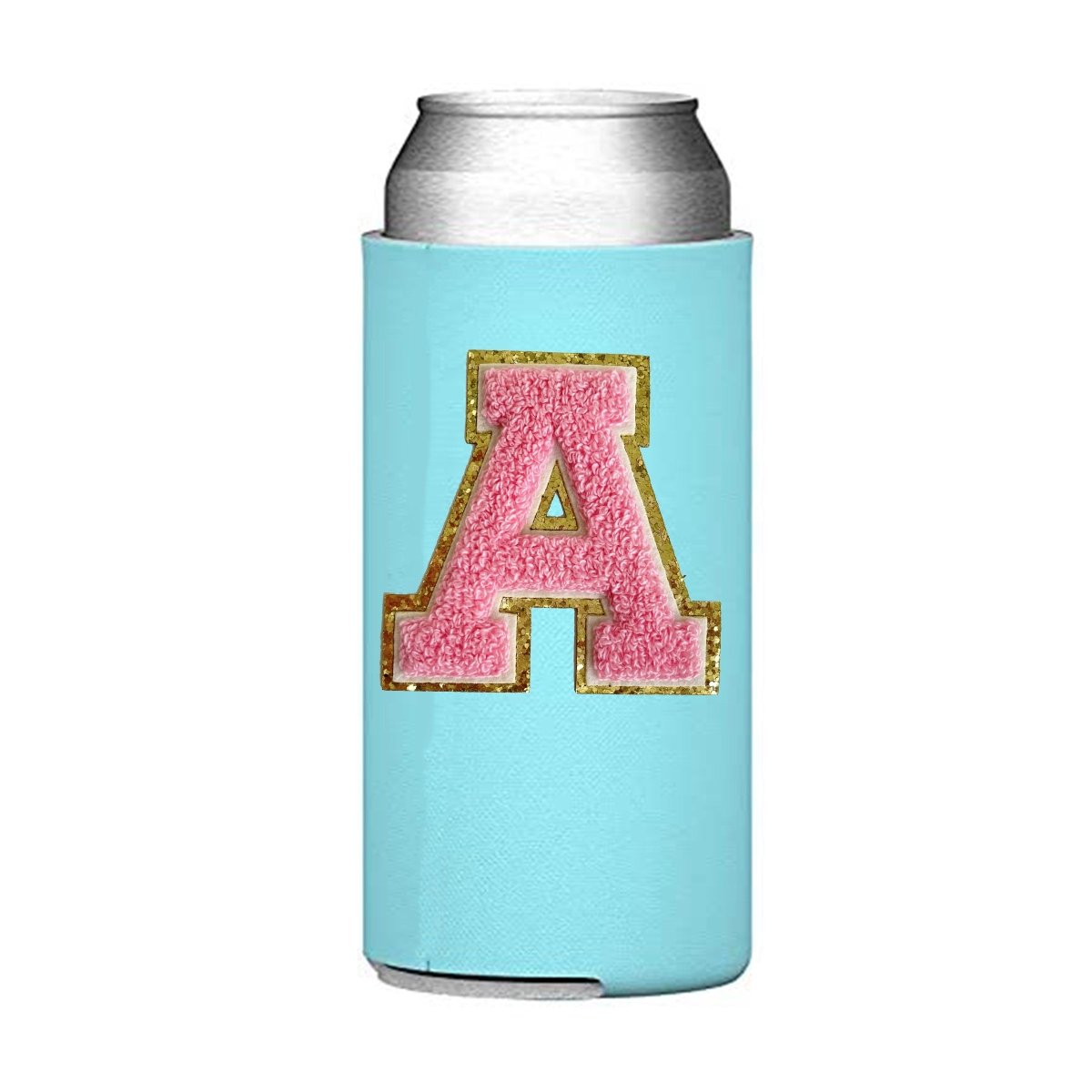 Letter Patch Slim Can Koozie - United Monograms