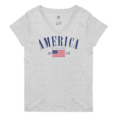 'America Est. 1776' Womens Recycled V-Neck