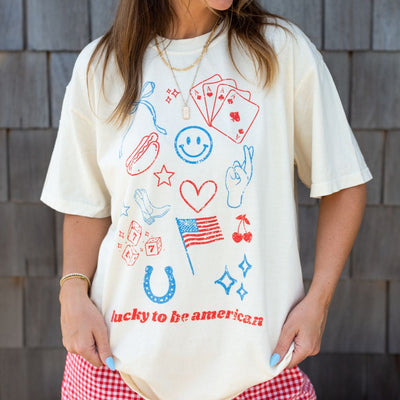 'Lucky To Be American' T-Shirt - United Monograms