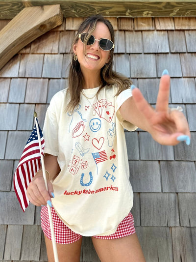 'Lucky To Be American' T-Shirt - United Monograms