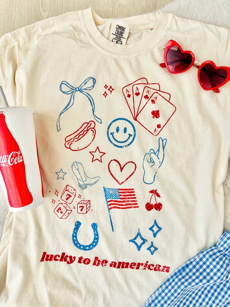 'Lucky To Be American' T-Shirt - United Monograms
