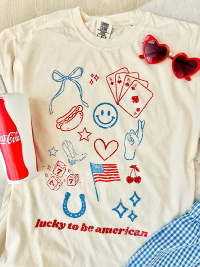 'Lucky To Be American' T-Shirt - United Monograms