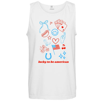 'Lucky To Be American' Tank Top - United Monograms
