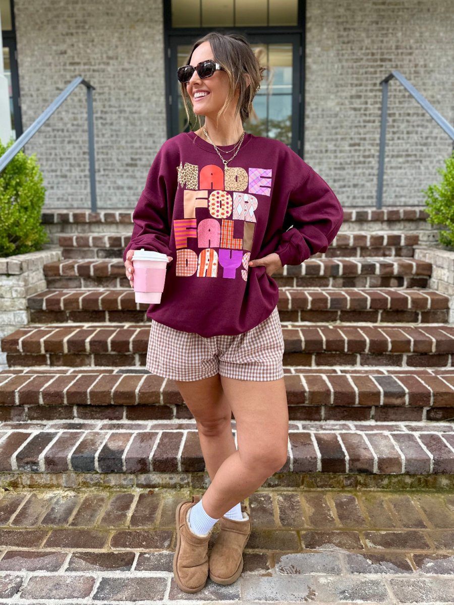 'Made For Fall Days' Crewneck Sweatshirt - United Monograms