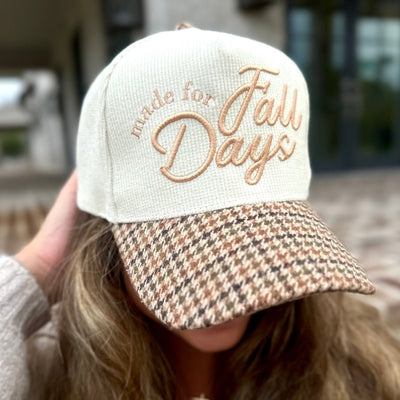 'Made For Fall Days' Plaid Brim Hat - United Monograms